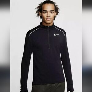 - Nike running stretch quarter zip reflective stripe thumb hole top unisex